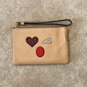 Coach Glitter Heart Wristlet
